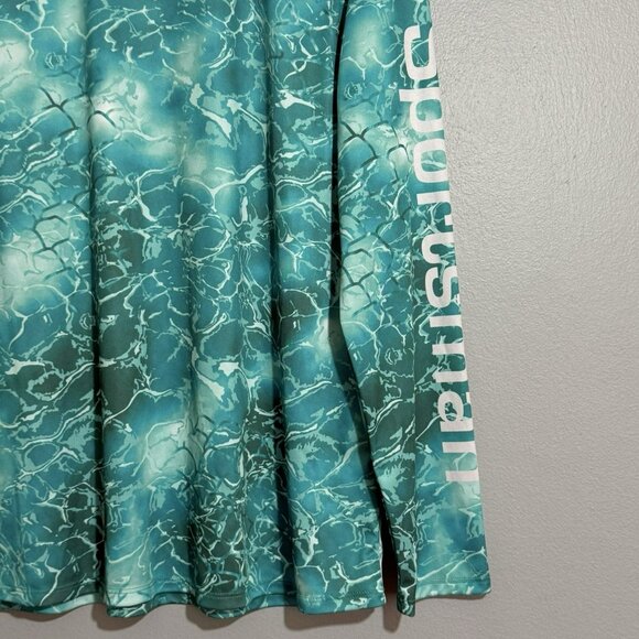 World Wide Sportsman Fishing Shirt Men Size L Outdoor Active Blue Ocean Camo - Picture 3 of 12